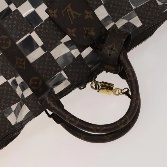 LOUIS VUITTON Monogram chess Keepall Bandouliere 50 Boston M20864 LV Auth 125489 - Picture 7 of 16
